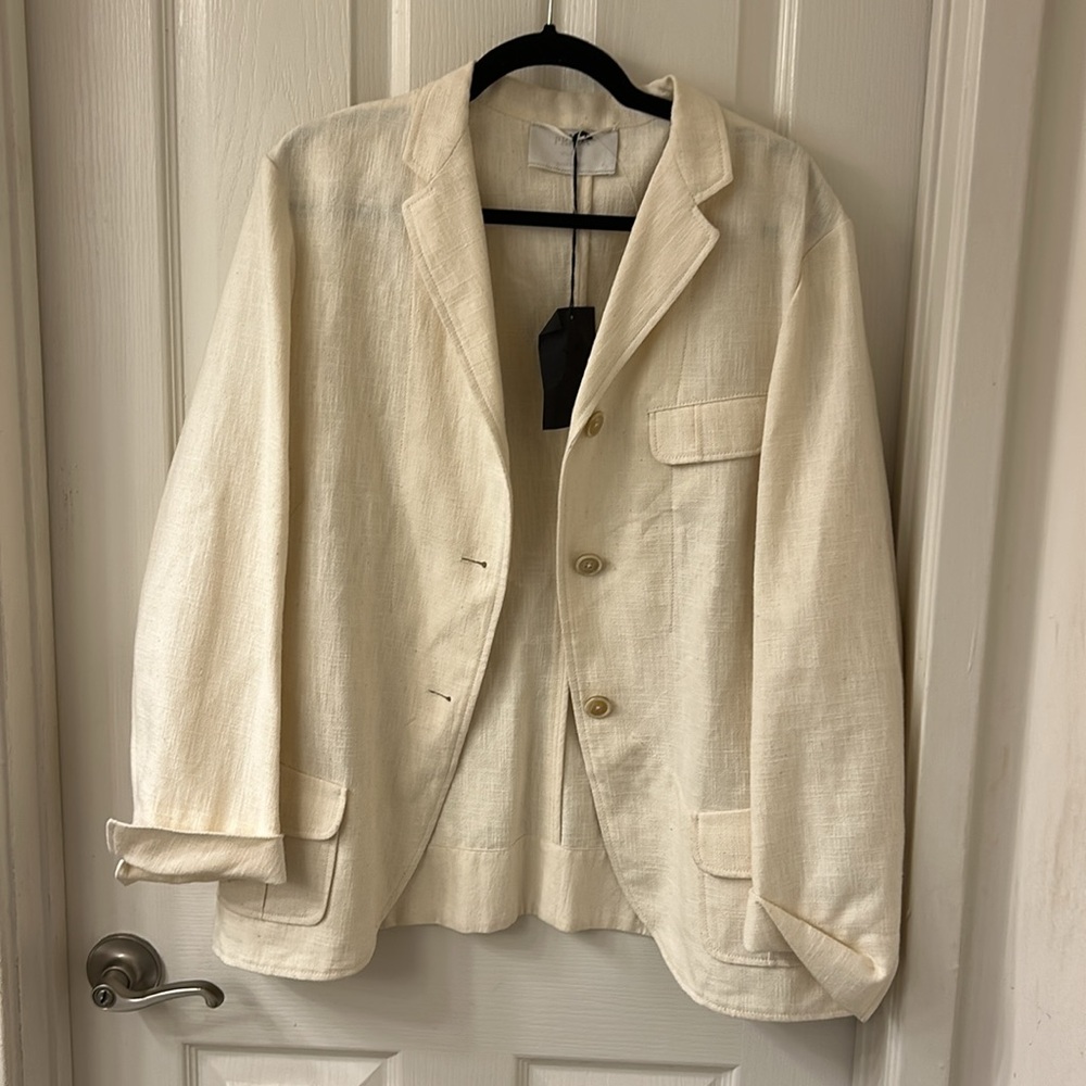 NWT Prada Women's Cream  textured Blazer 42